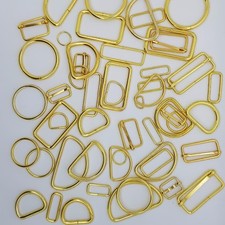 Wide Choice of Metal Gold D-Rings O-Rings Loops Slider Bars Buckles for Webbing