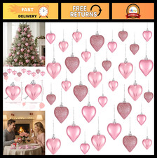 30 Valentine's Day Heart Ornaments - Tree Hanging Decorations, 3 Styles, 2 Sizes