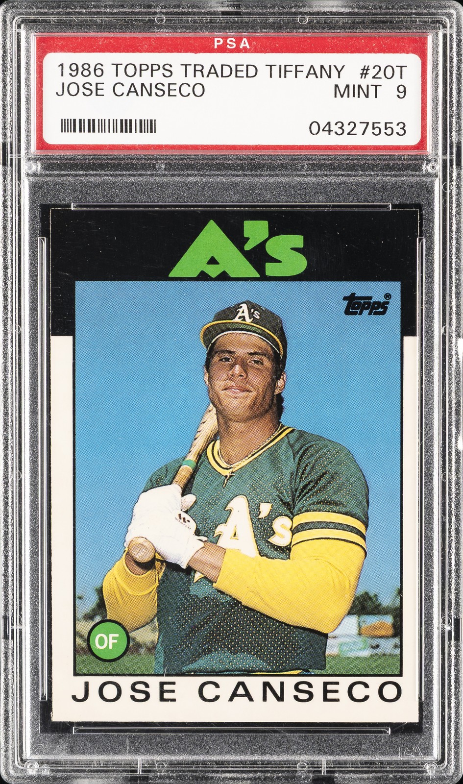 1986 TOPPS TRADED TIFFANY #20T JOSE CANSECO PSA 9