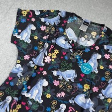 Disney Eeyore Scrub Top Small Cherokee Tooniforms Winnie the Pooh V Neck NWT