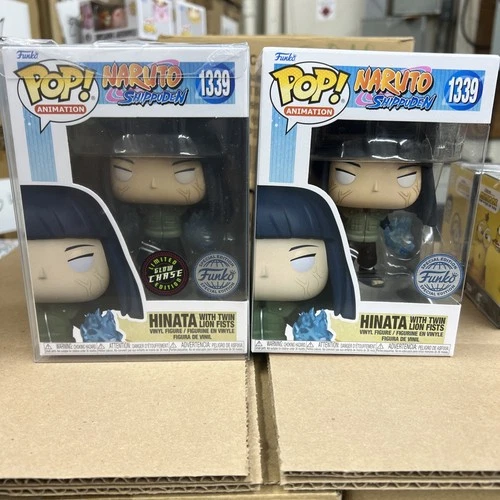 Funko 2 Pack Naruto Chase & Regular Hinata with Twin Lion Fists (Glow) #1339