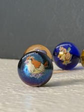 Lot Of 5 Vintage Pokemon Marbles W/Holo Pidgey, Poliwhirl, Farfetch d, Hypno,