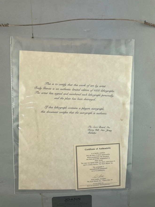 Duke Snider Signed Limited 532/750 print, COA 16" x 20" Artist signed - Image 3 of 3