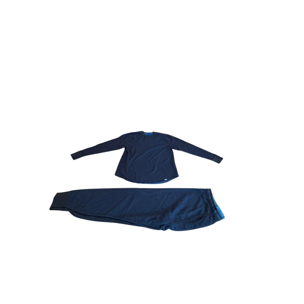 Hanes Mens Reversible Thermal Set Set Navy Blue Waffle Knit Base Layer XL