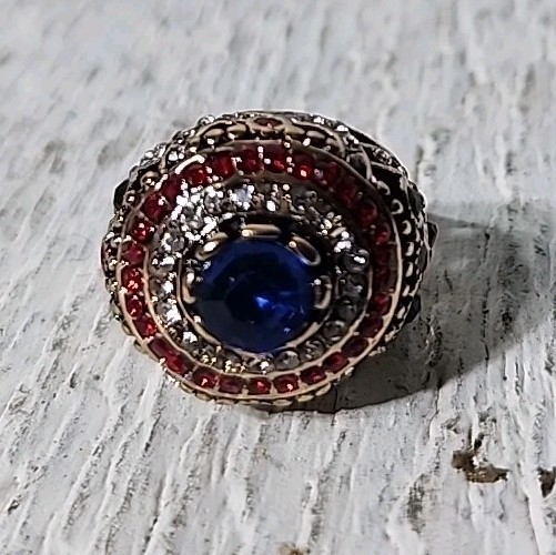 Statement Luxury Chunky Rhinestone Ring Costume J… - image 3