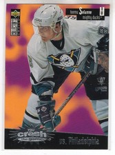 96/97 UD COLLECTORS CHOICE TEEMU SELANNE YOU CRASH THE GAME SILVER INSERT #19