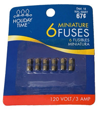 3 Amp Fuses for Christmas Light Strings 1 pack of 6 Replacement 3/8" 125 V 2