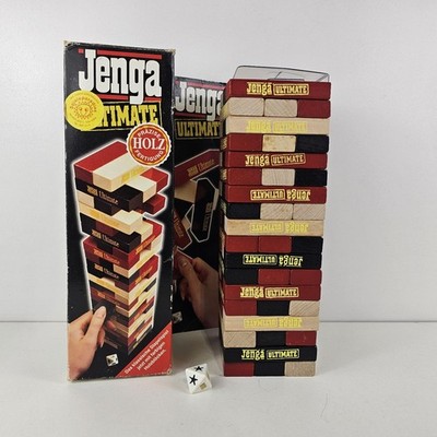 Jenga Ultimate Holzblock Stapelspiel Vintage Deutsche Ausgabe Komplett