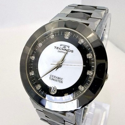 Working Technos Ceramic Tungsten Men's Wristwatch Sapphire Glass