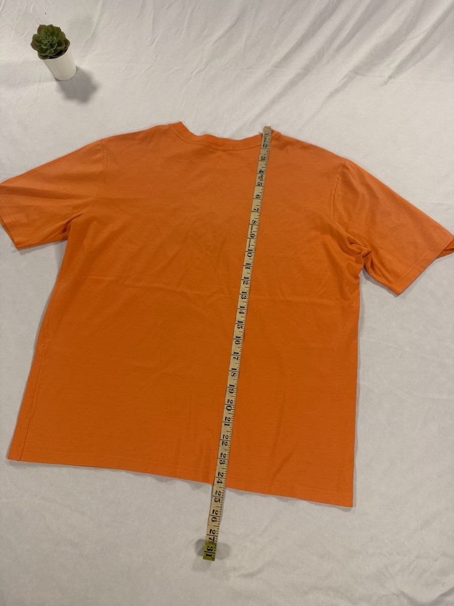 VTG Hermes 80s Embroidered Big Logo T-Shirt Vintage Orange Tee