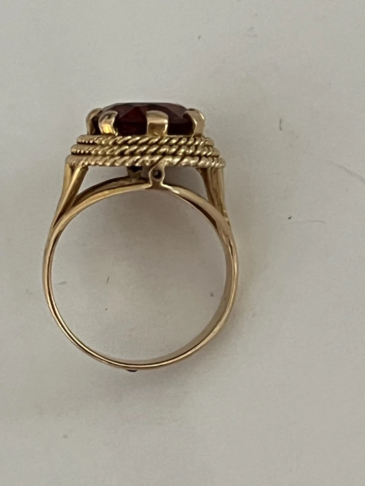 6801- Bague Or Jaune Tressé Tourmaline - Photo 3/4