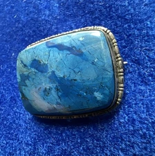 Vintage Sterling Silver Eilat Stone Brooch - Signed Germany - 1” Long