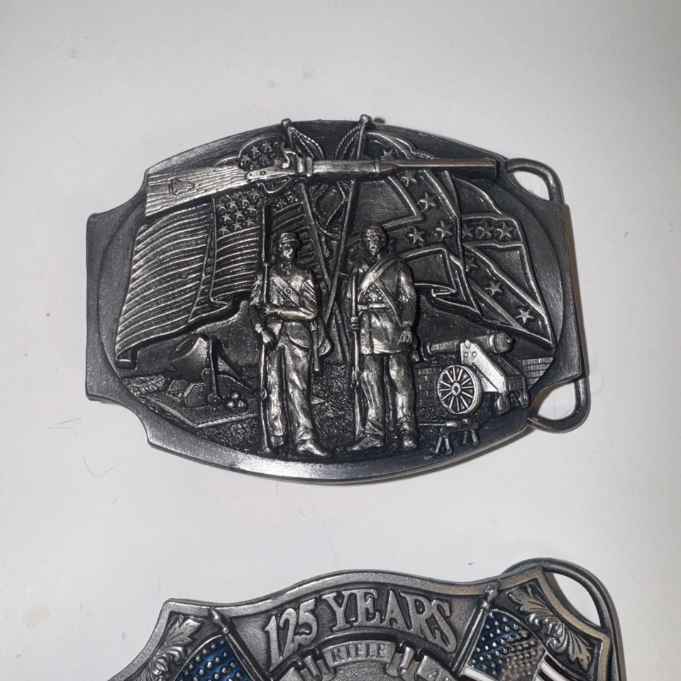 Lote de 3 Hebillas de Cinturón - Tema Ejército NRA, POW MIA, Guerra Civil Foto 4 de 4