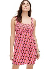 Diane Von Furstenberg For Target Geo Print Pink Shift Dress Size 14 New + Tags