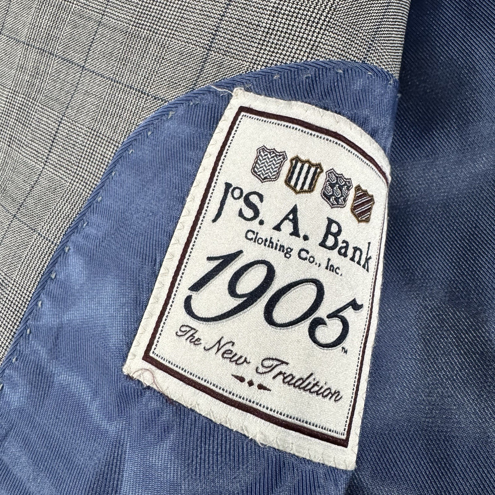 Jos A Bank 48L Gray Glen Plaid 100% Wool Blazer– Classic Fit Excellent Condition