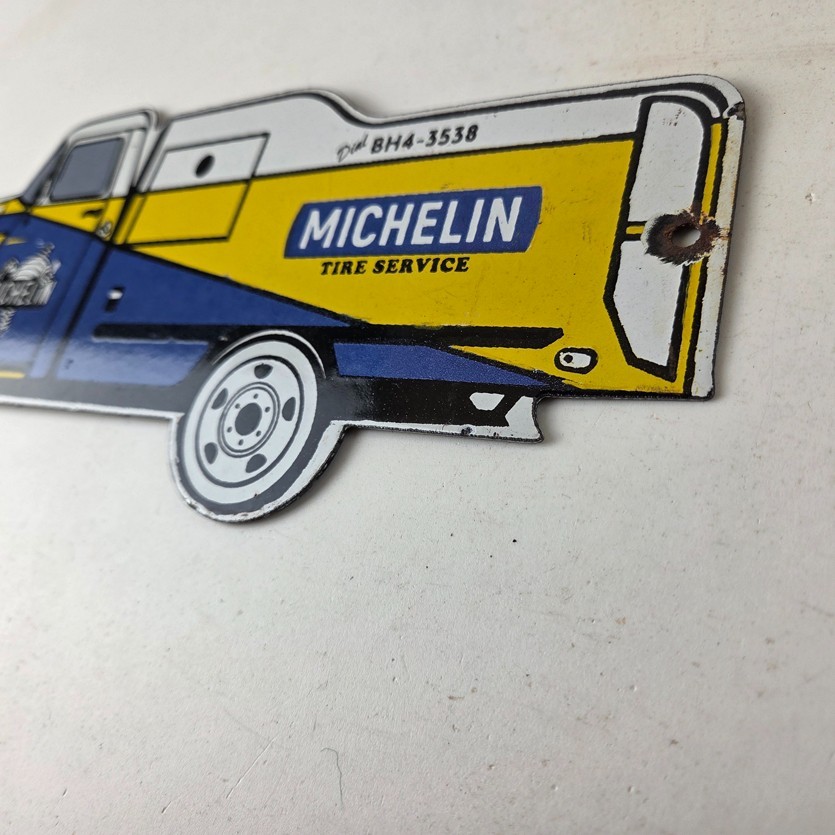 Vintage Michelin Tires Bibendum Sign - Gas Pump Automobile Sales & Service Sign