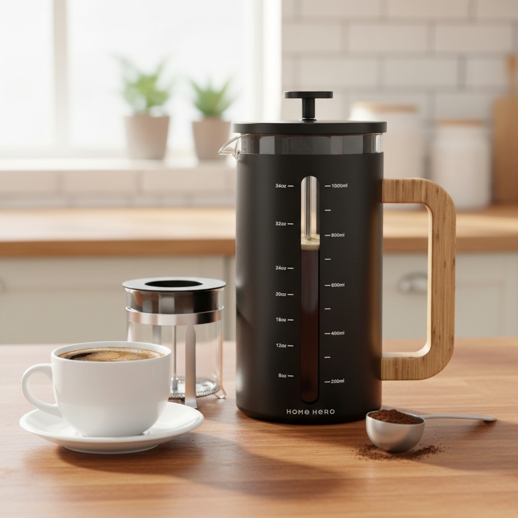 Coffee Maker With Bamboo Handle - Iced Coffee Ready