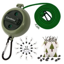 Portable Travel Clothesline Cord, Adjustable 33ft Camping Clothes line, Laund...