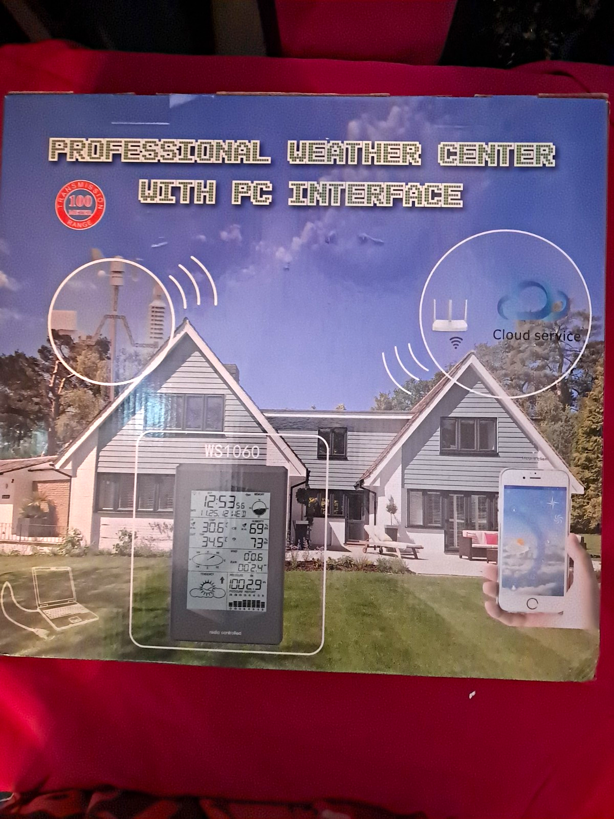 WS-1050 Wireless Wall Weather Station w/ PC Interface, Temp/Humidity/Barometer