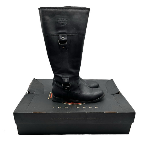 Harley-Davidson Cambria Boots Womens 7.5 M Black Riding Motorcycle 14.5” D83537