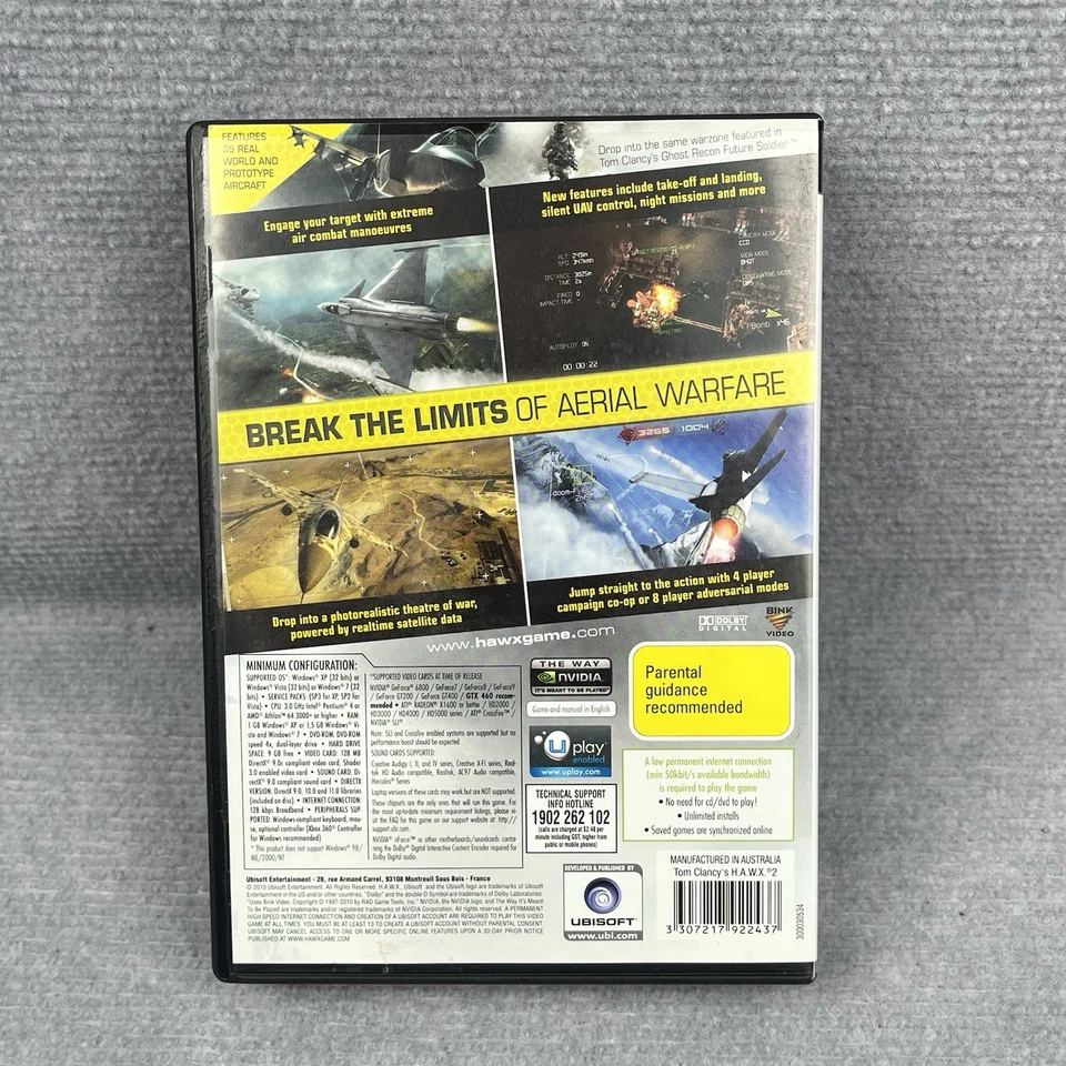 Tom Clancy’s HAWX 2 PC DVD-ROM Ubisoft Flight Combat Simulator Complete - Image 2 of 4