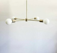 Decorative Brass Sputnik 4 Arm Chandelier Brass Hanging Ceiling Lights Fixture