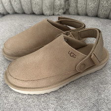UGG Goldenstar Beige Suede Slip-On Clog Women  s US 4 Adjustable Strap