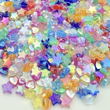 450pcs Mixed AB Acrylic Star  Heart Beads for Jewelry DIY Bracelet  Necklace