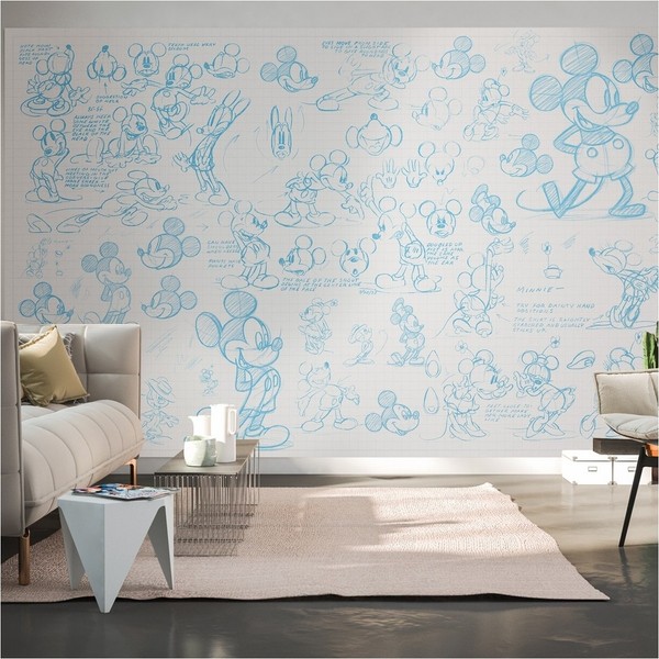 Komar Vlies Fototapete 250 X 400 Cm Disney Micky Sketches Digitaldrucktapete-image