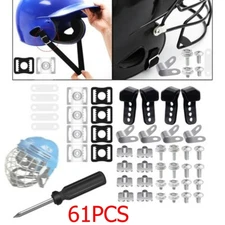 61Pcs Hockey Helmet Repair Kit Screw Set Nuts Wahsers Football Equipment Back up
