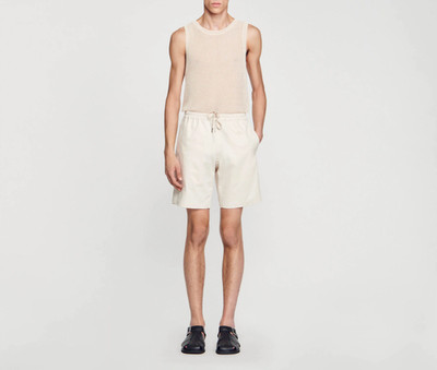 Sandro Paris Herren Beige Elastische Bund Taschen Shorts Größe 36 FR SHPBE00057