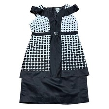 Vintage Chancelle Retro Mod Polka Dot Cocktail Dress Women’s Size 16 Glam