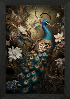 Pfau Vogel Kunst Pfau Gerahmtes Wandbild Poster Leinwanddruck Bild