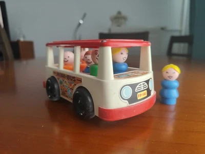 Fisher Price - Mini Bus vintage 1969 - Complet avec 6 figurines - Photo 1/4