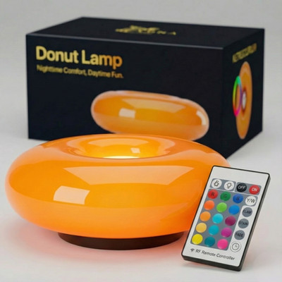 Zyrra Donut Lamp  - touch RGB Color Changing  Lamp with remote- NEW