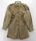 VINTAGE WWII US Army Shirt 15 Brown Air Force USAAF Uniform Military 1940s *