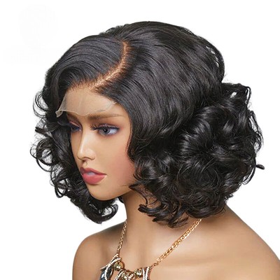 Brazilian Remy hair Lace Front Wig Virgin Hair Bob Amazon.com : 13x4 Glueless Lace Bob Wig Brazilian Remy Hair  main image 2