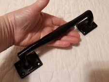 Black Sturdy Heavy Black Metal Shaped Gate Handle 9.5" New Out Of Package