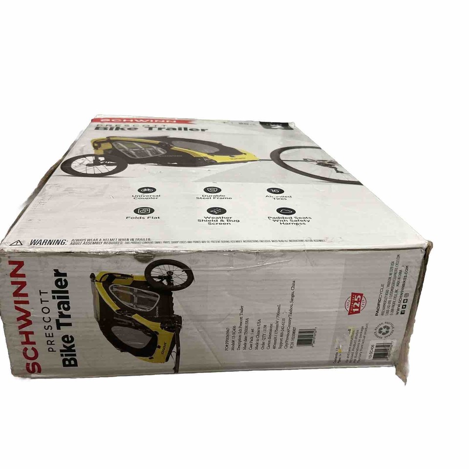 Schwinn Prescott Two Seat Tow behind Bike Trailer for kids Up To 80