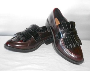 zara burgundy loafers