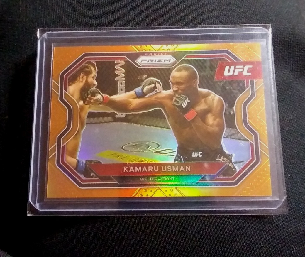 2021 Panini Prizm UFC Kamaru Usman #151 Orange Prizm Card /99