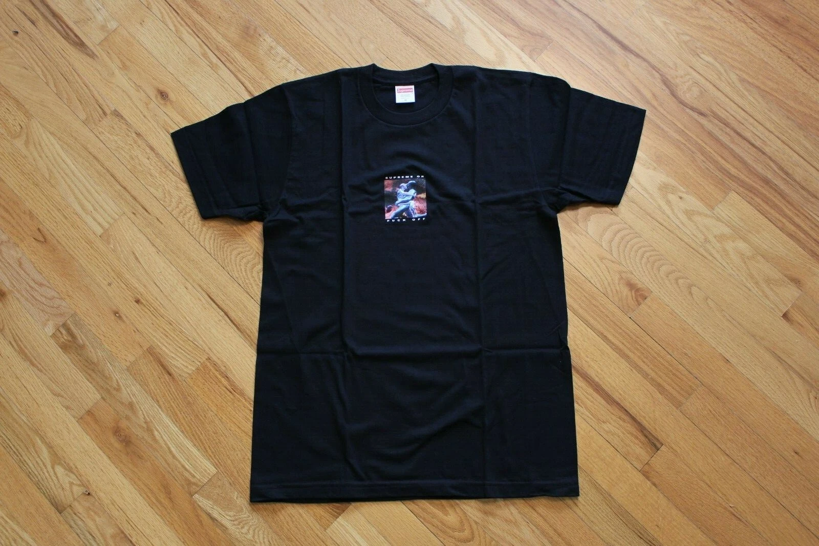 T shirt noir Supreme Cyber SS17 taille moyenne DS neuf Jean 2017 F**K Off rare