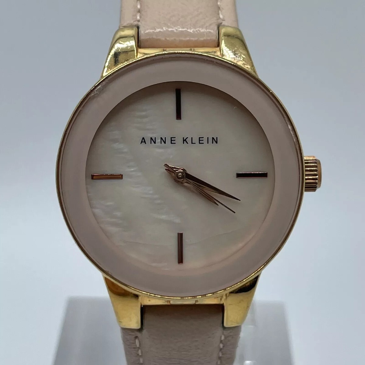 Anne Klein Watch Womens 30mm Case Mother of Pearl Dial Pink 