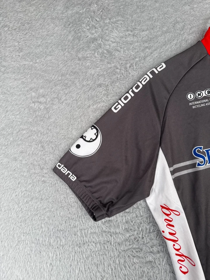 Giordana Cycling Jersey Adult Medium Gray White 1/2 Zip Sparetire Cycling Beer - Image 3 of 4