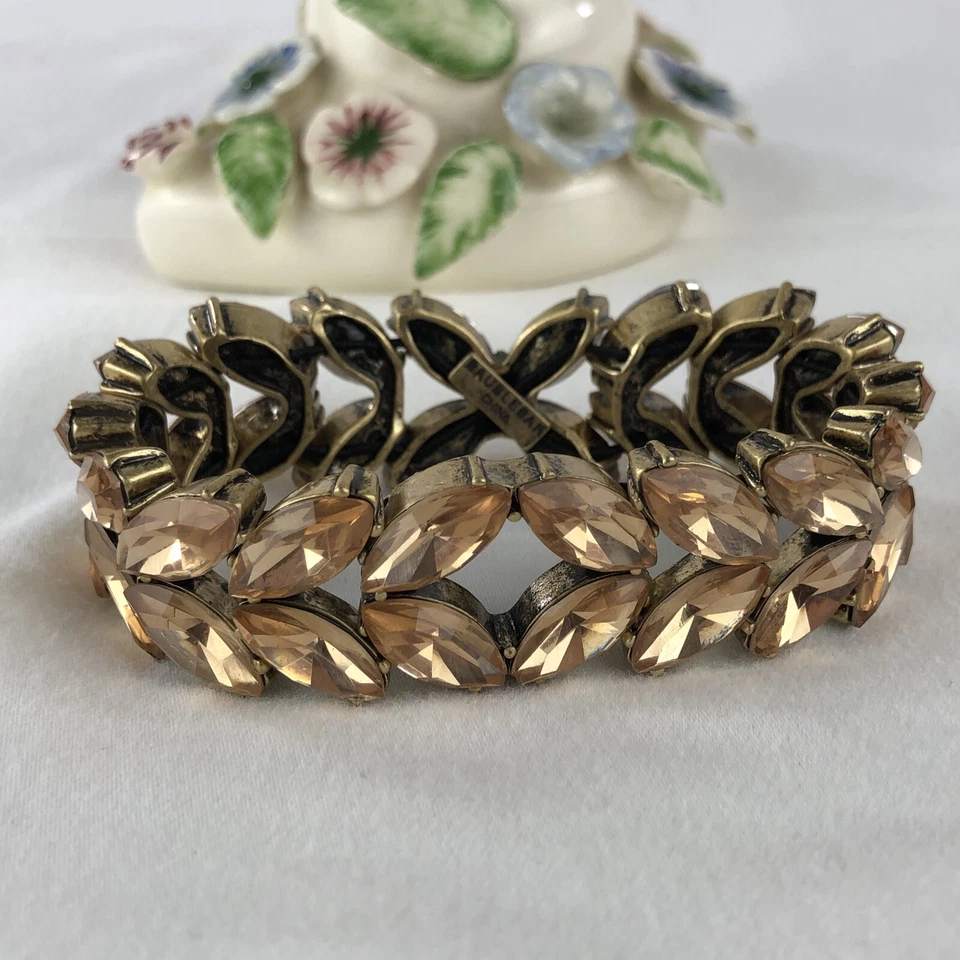 Pulsera elástica Baublebar grande cristal oro rosa estrás tono dorado Foto 3 de 4