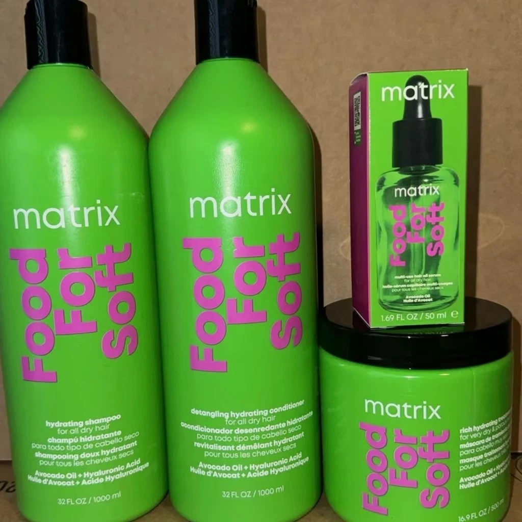 MATRIX FOOD FOR SOFT SHAMPOO 1L & CONDITIONER 1L + RICH HYDRATING MASK + SERUM!!