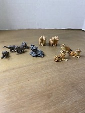 Resin/plastic Animal Figures Lot of 10 Elephants Tigers Lambs Zebras