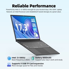 New Sgin Laptop 17.3" Ips 1080p 2.0ghz Intel Core I3-5005u 4gb, 128gb Ssd, Win11