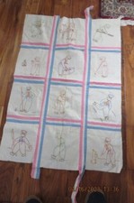 1930s Hand Embroidered Baby Quilt Top in Dutch Boy Design-New