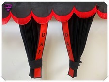 DUTCH STYLE TRUCK CURTAINS DOUBLE LINED BLACK DAF XF / XG / XG+ WITH EMBROIDERY